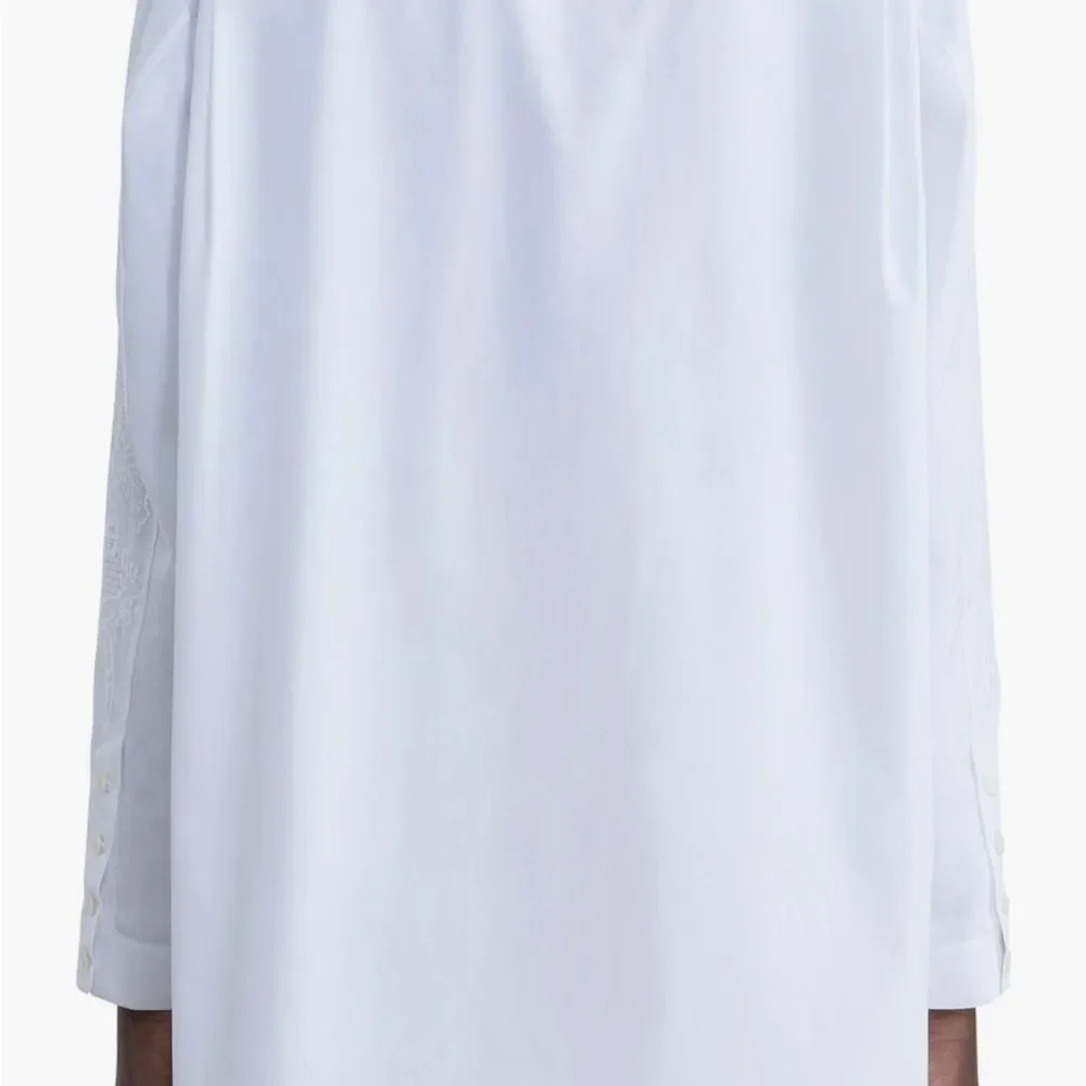 Lafayette 148 New York Bohemian Bloom Embroidered Poplin Tunic Shirt Sz S - Picture 3 of 9